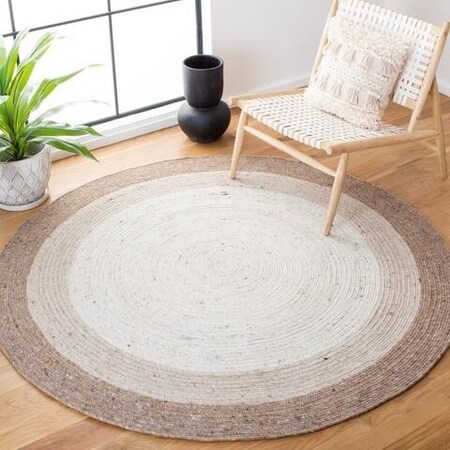 Safavieh 4 x 6 ft. Braided Contemporary Oval Rug, Beige & Ivory BRD903B-4OV